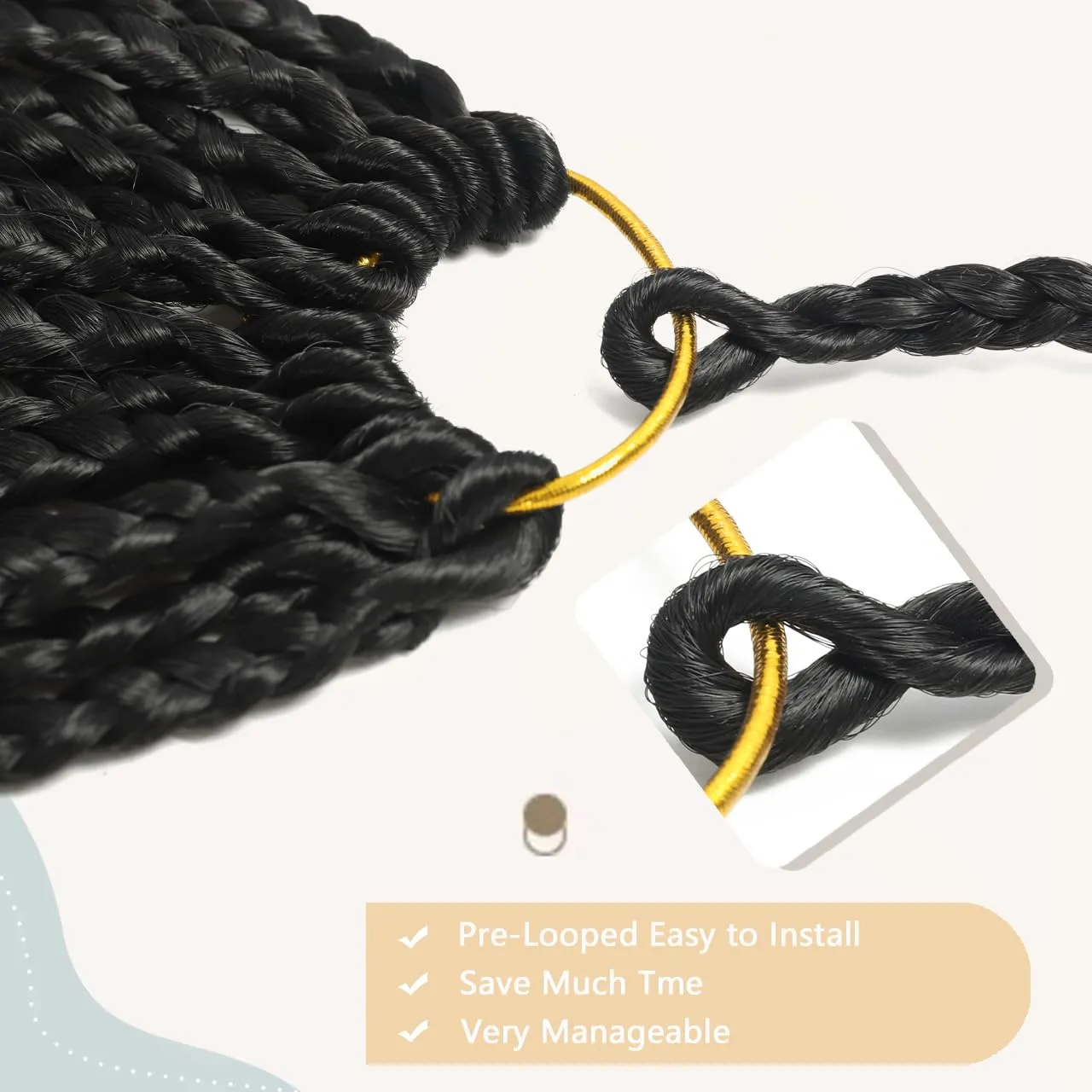 Boho Braids Crochet Hair 18 Inch Bohemian Crochet Box Braids With Curly Ends Dark Brown Goddess Box Braids Crochet Hair for Women 4# Color Crochet Braids Extensions