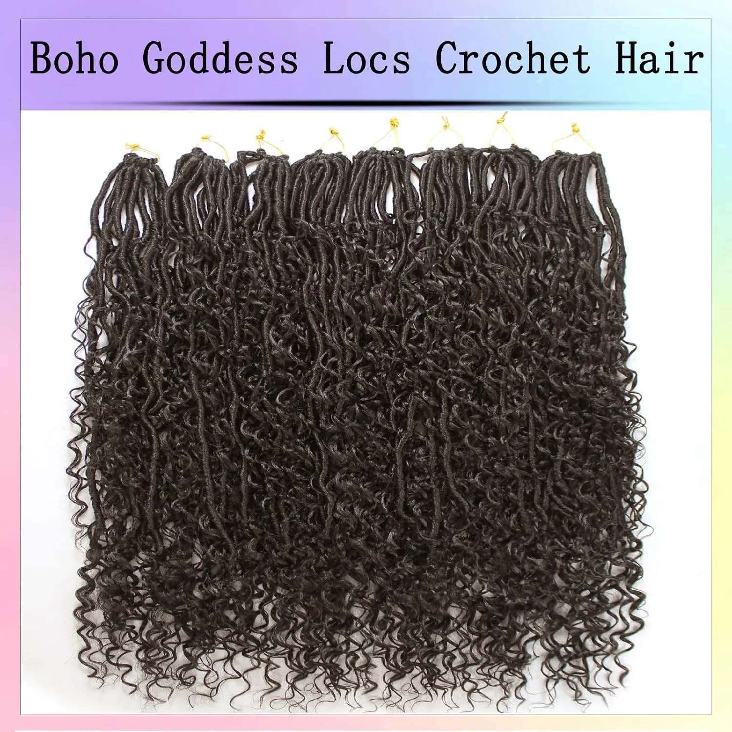 Boho Faux Locs Crochet Hair 18 Inch Goddess Locs 8 Packs Boho Soft Crochet Locs Hair with Curly Ends Pre-looped Long Bohemian River Locs Crochet Hair for Black Women(18Inch,#4)