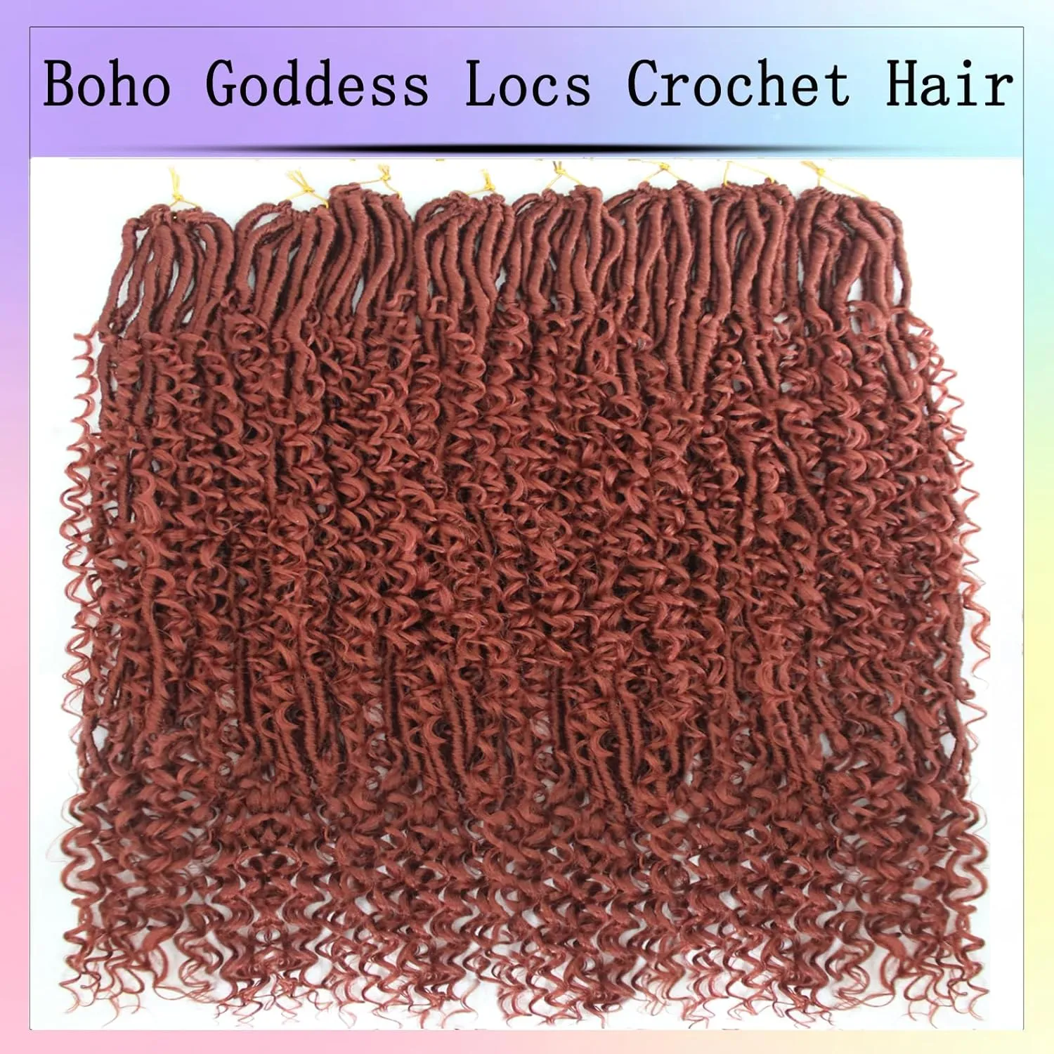 Boho Faux Locs Crochet Hair 24 Inch Goddess Locs 8 Packs Boho Soft Crochet Locs Hair with Curly Ends Pre-looped Long Bohemian River Locs Crochet Hair for Black Women(24Inch,350#)