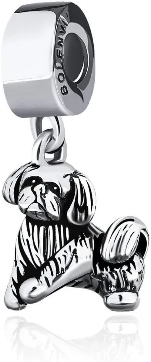Bolenvi ShihTzu Shih Tzu Dog Charm for Mother's Day, Omni Clasp Clip on Dangle Pendant Compatible with Pandora & Similar Bracelets, Necklaces & DIY Jewelry, 925 Sterling Silver Charms