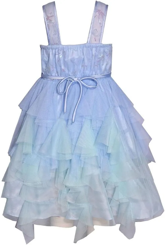 Bonnie Jean Girls 3M-16 Sequins Bodice Fairy Hem Mesh Dress