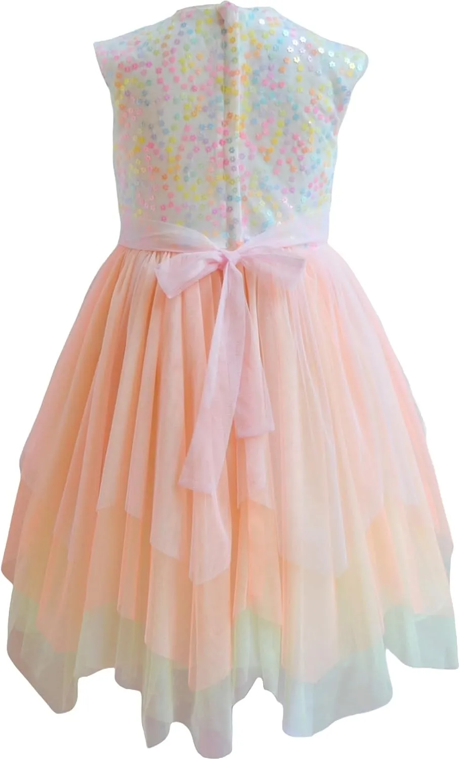 Bonnie Jean Girls 3M-16 Sequins Bodice Fairy Hem Mesh Dress