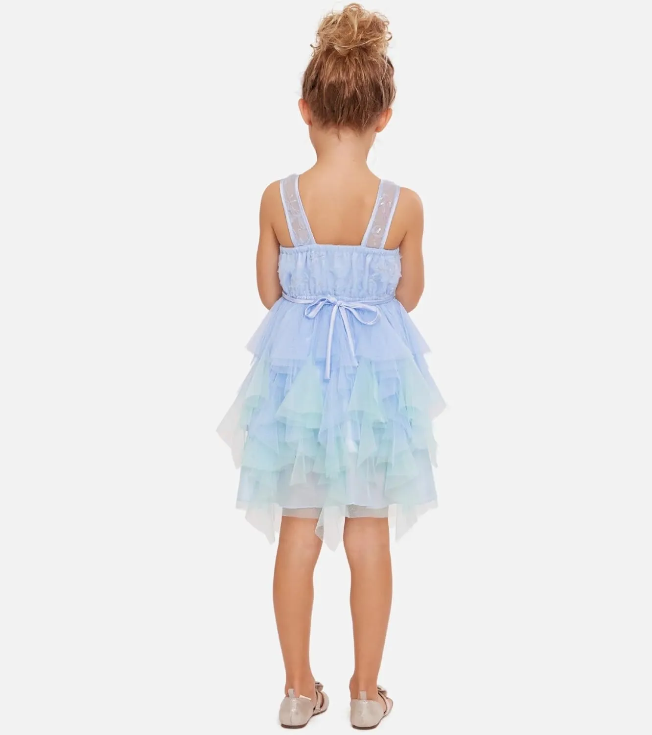 Bonnie Jean Girls 3M-16 Sequins Bodice Fairy Hem Mesh Dress