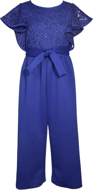 Bonnie Jean Girls 7-16 Scuba Crepe Special Occasion Holiday Jumpsuit