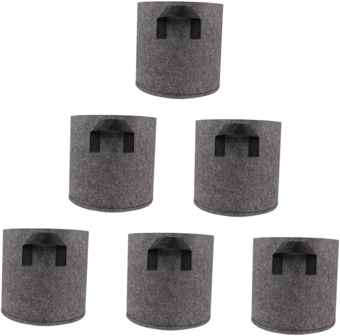 Breathable Non-Woven Plant Grow Bags 6 Pack 3 Gallon Fabric Pots Nutrient Bags Plant Nursery Pots Non-Woven Seedling Bag for Garden and Patio