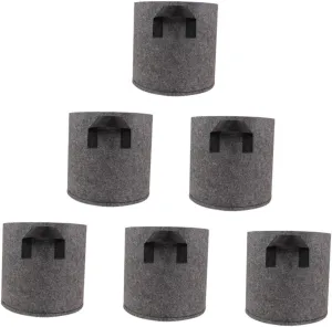 Breathable Non-Woven Plant Grow Bags 6 Pack 3 Gallon Fabric Pots Nutrient Bags Plant Nursery Pots Non-Woven Seedling Bag for Garden and Patio