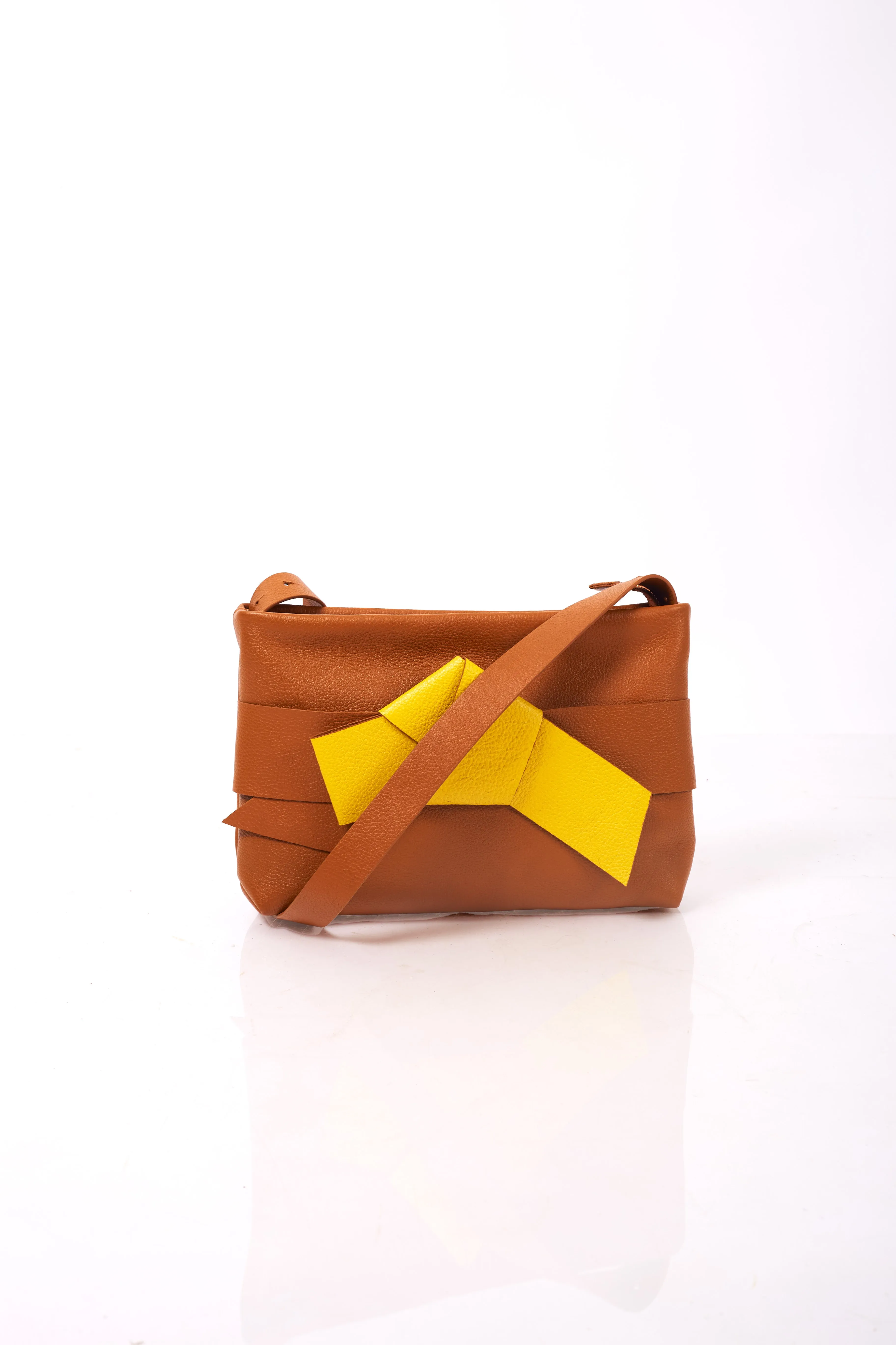 Brown & Yellow Knot Affair Clutch Crossbody