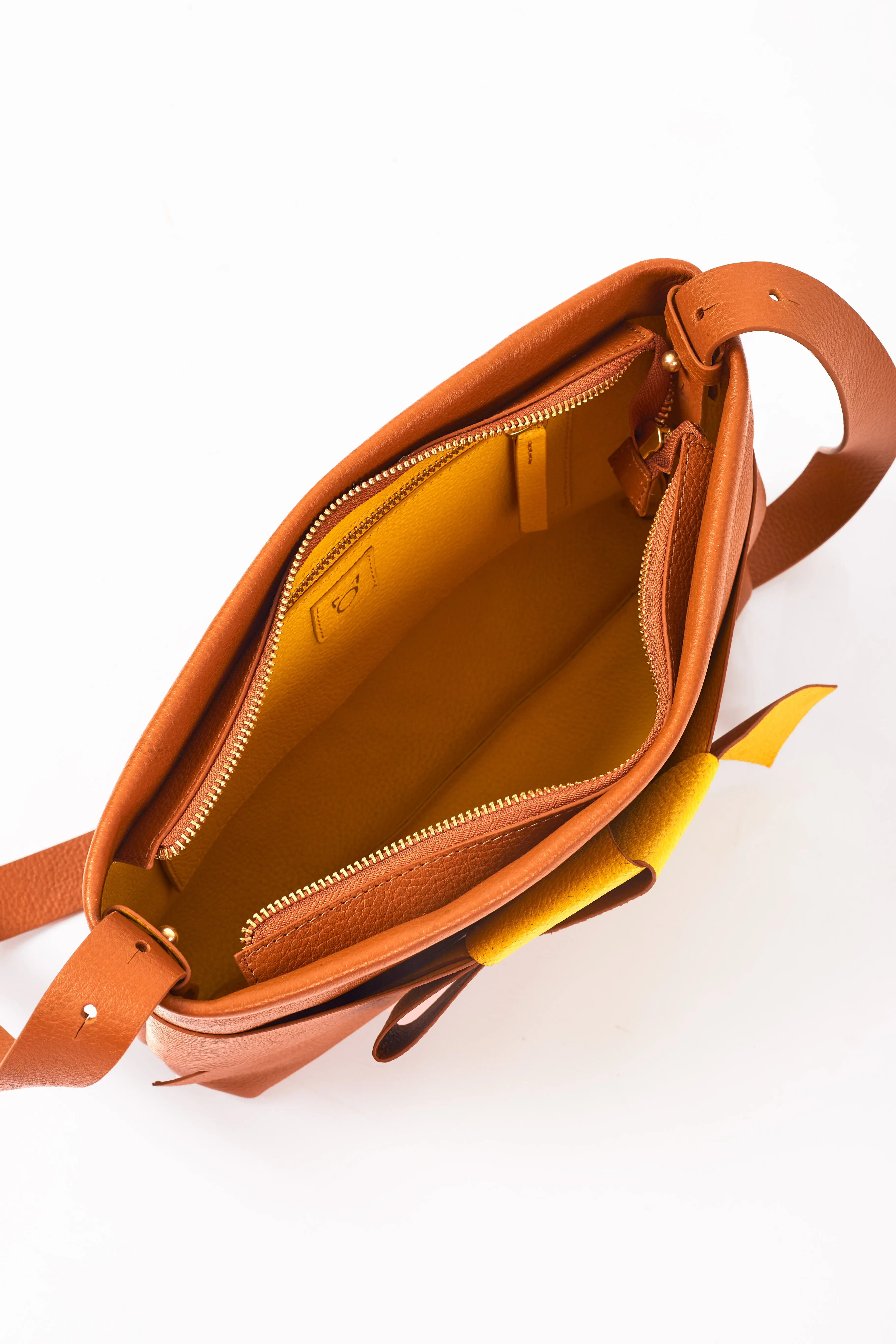 Brown & Yellow Knot Affair Clutch Crossbody