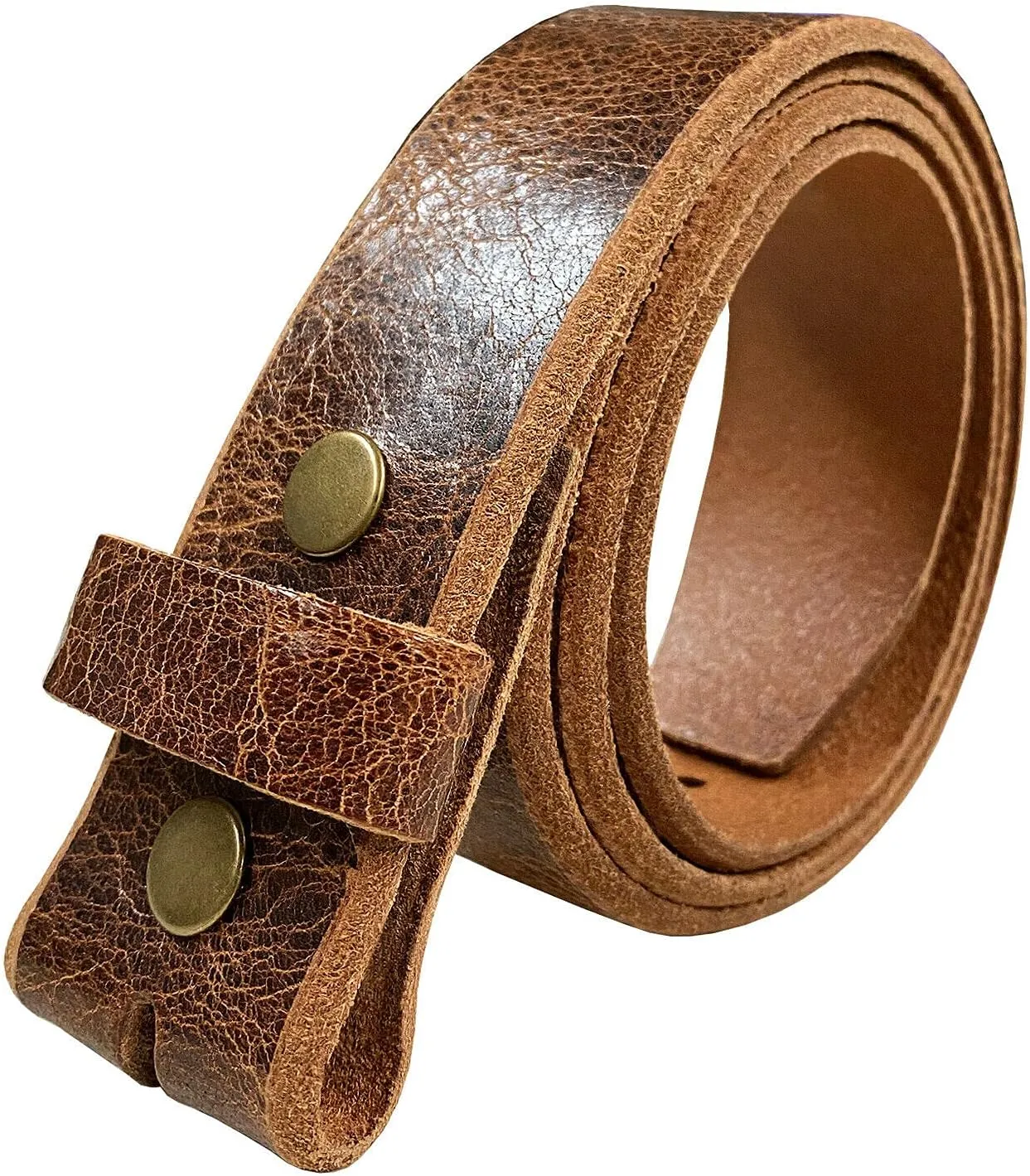 BS304 Genuine Full Grain Vintage Leather Belt Strap or Belt with Buckle_1-1/2"(38mm) wide