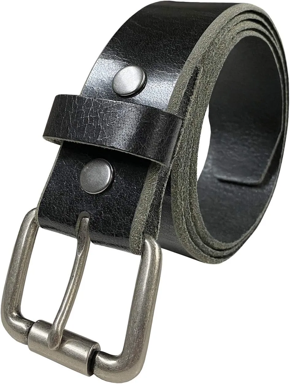 BS304 Genuine Full Grain Vintage Leather Belt Strap or Belt with Buckle_1-1/2"(38mm) wide