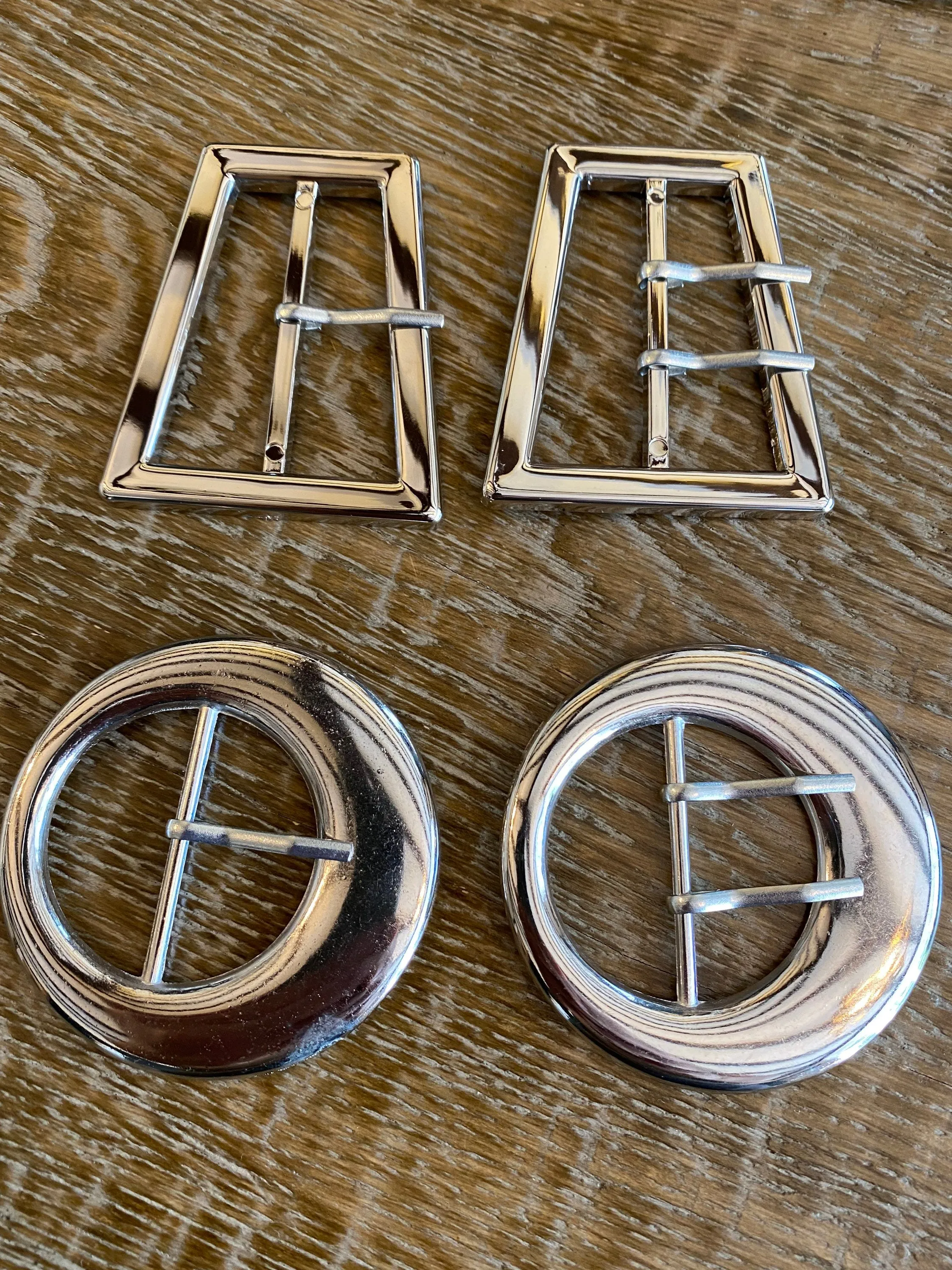 Buckles, Belt Buckles, Buckles with Pin, Buckles with Prongs, Silver Buckles, Shiny Silver Buckles