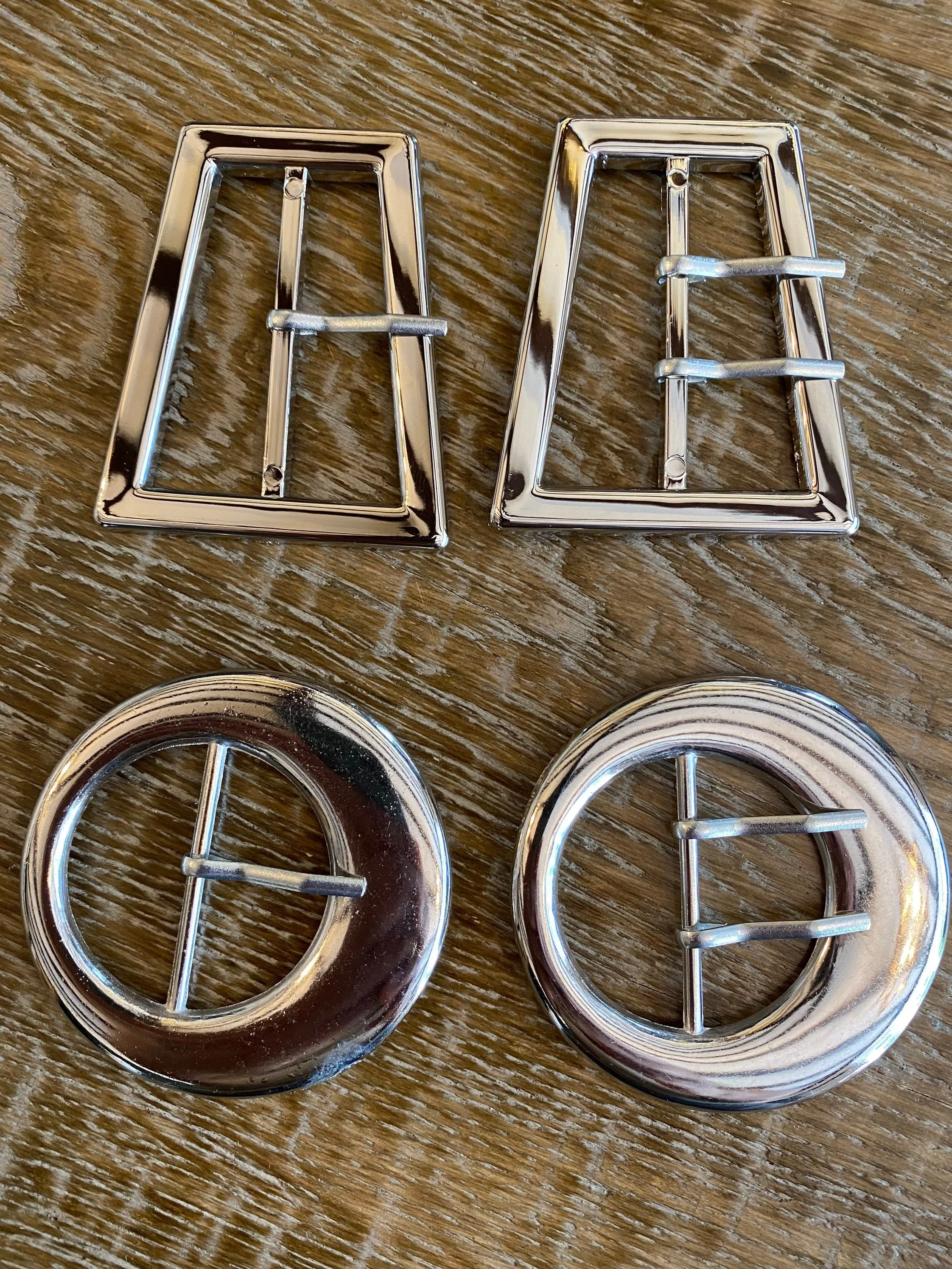 Buckles, Belt Buckles, Buckles with Pin, Buckles with Prongs, Silver Buckles, Shiny Silver Buckles