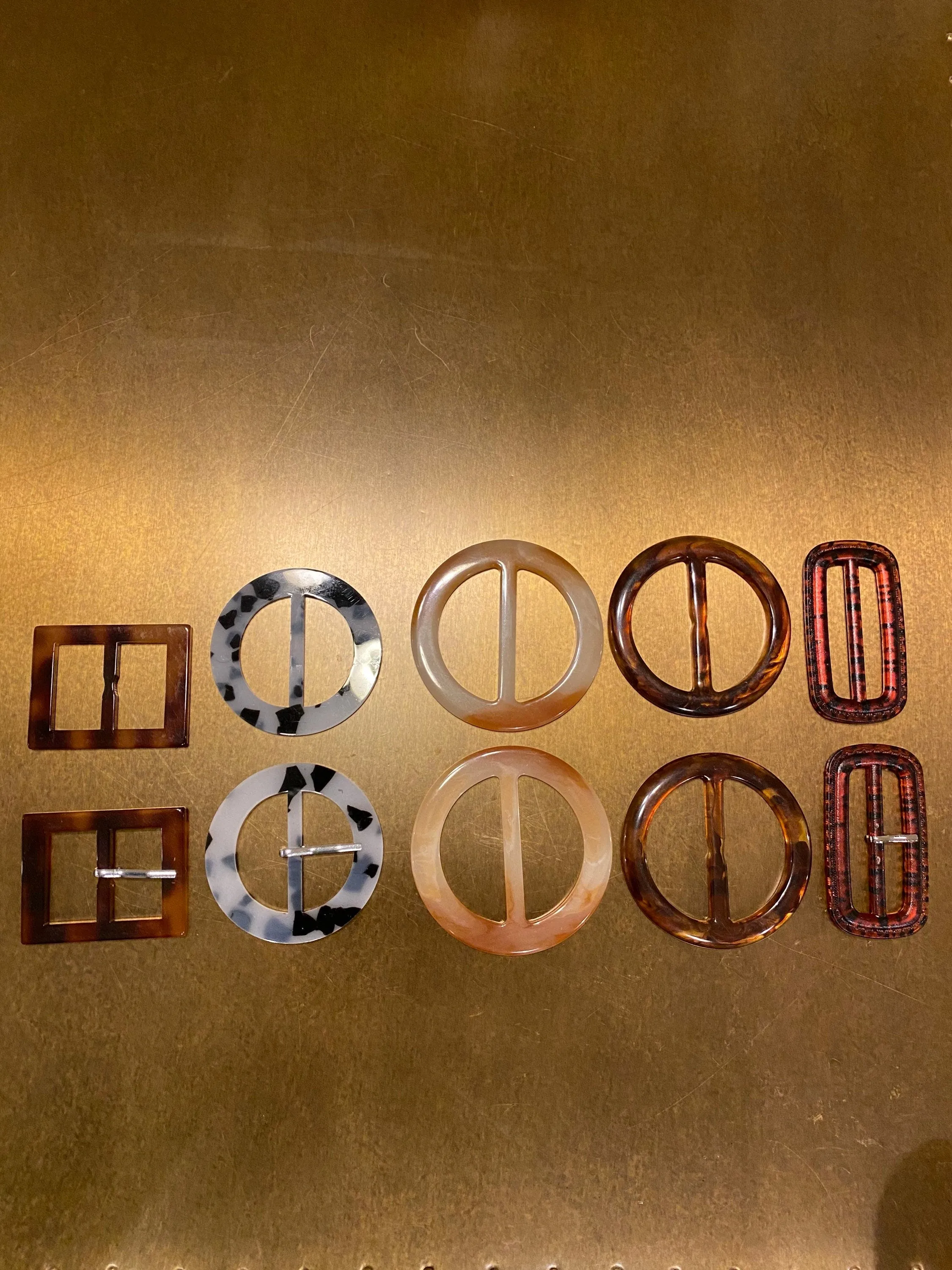 Buckles, Horn Buckles, Tortoiseshell Buckle, Round, Rectangle
