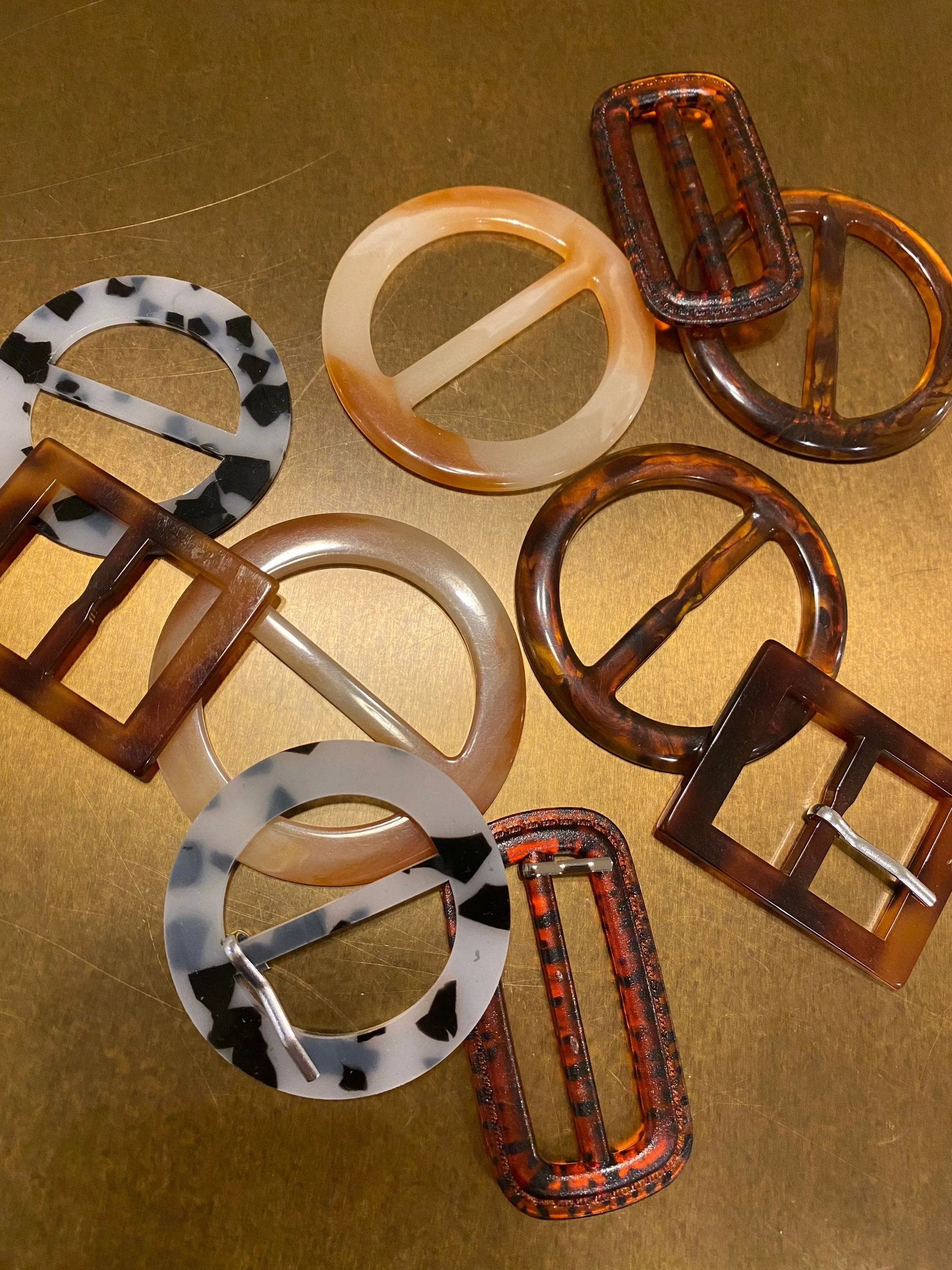 Buckles, Horn Buckles, Tortoiseshell Buckle, Round, Rectangle