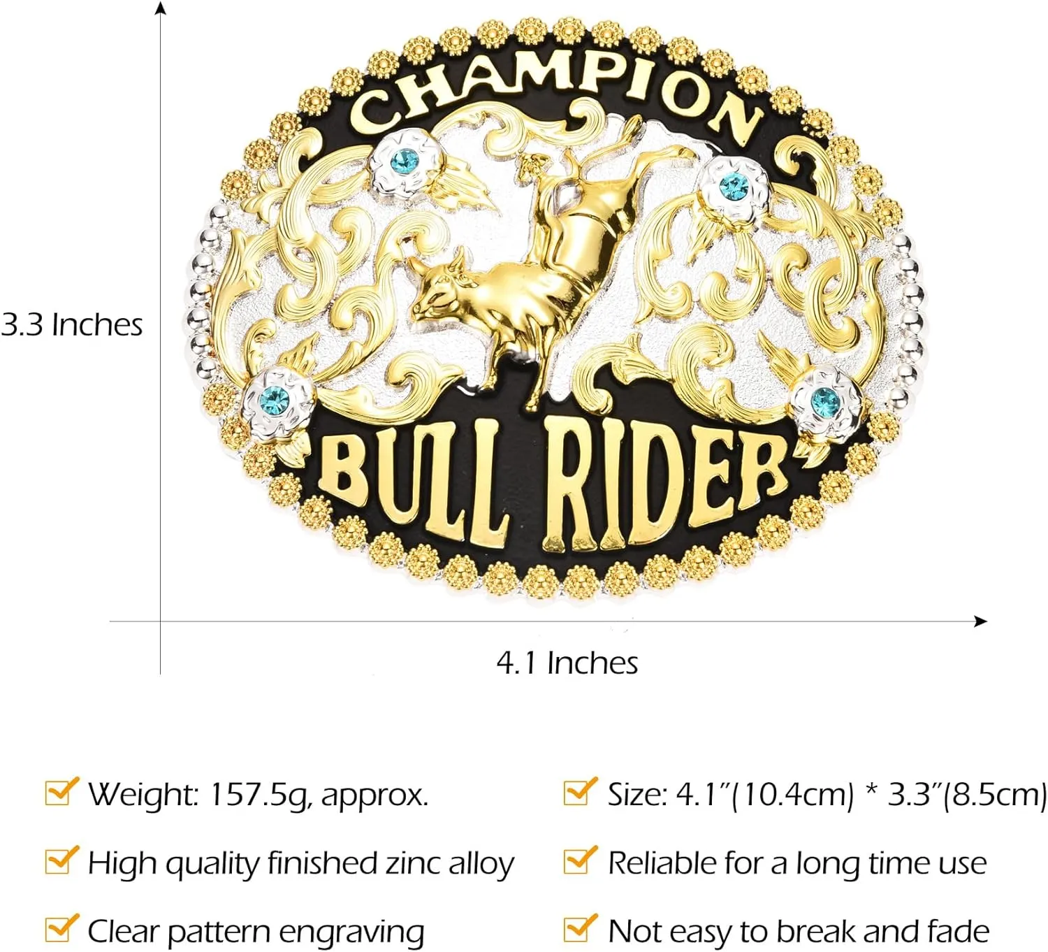 Bull Rider Belt Buckles Men, Western Cowboy Rodeo Champion Belt Buckle, Bull/Eagle/Horse Big Size Belt Buckle