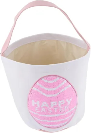 Bunny Basket with Flip Sequin Design Eggs Tote Bag for Handbags for Egg Hunts and Party Supplies Present Basket