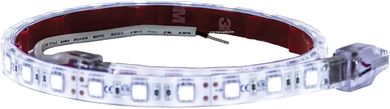 Buyers Products 5621928 18 Inch LED Strip Light w/ 3M Adhesive Back, Clear and Cool Color, Cut to Fit, Strip Lighting for Trucks, Trailers, Toolboxes & More