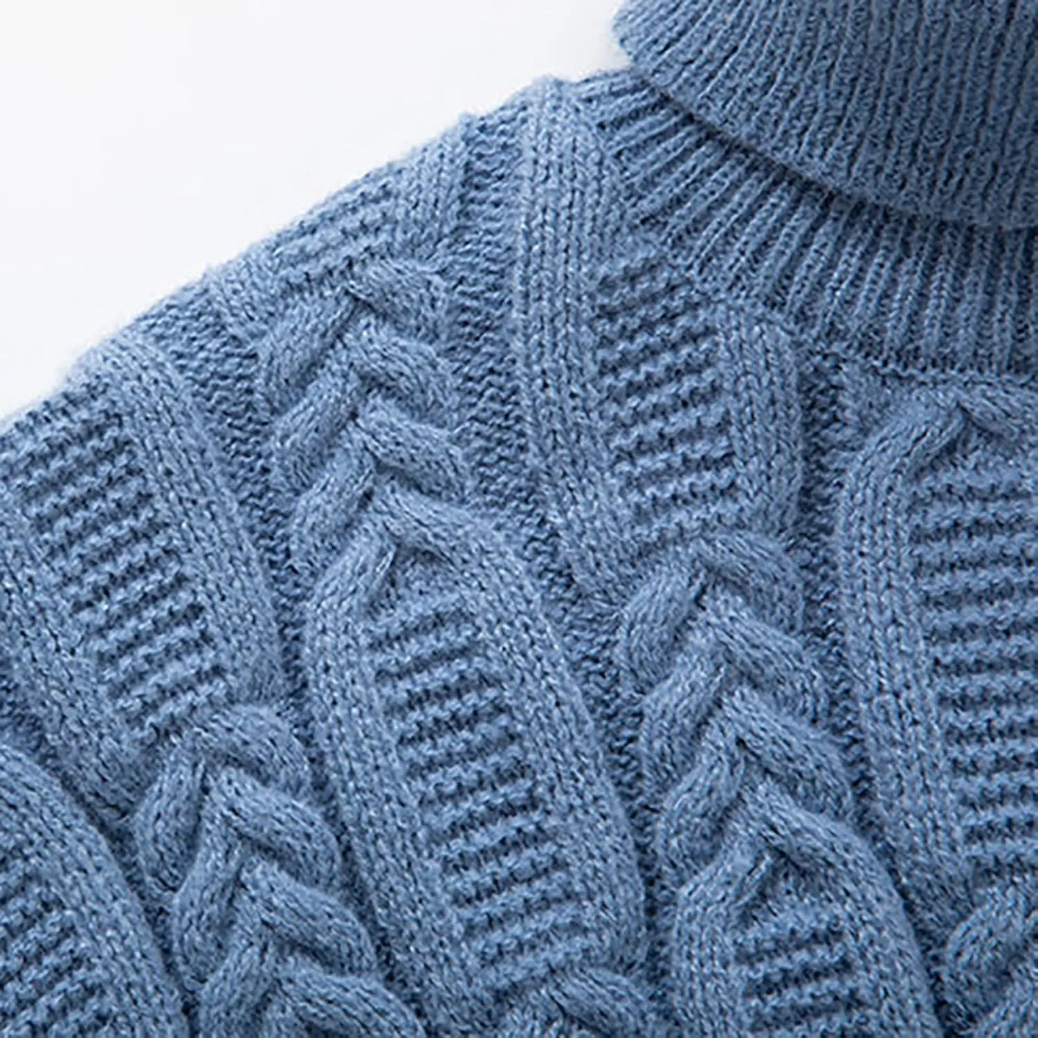 Cable Knit Sweaters for Men Turtleneck Long Sleeve Pullover Sweater Slim Fit Knitted Sweatshirts Winter Warm Coat Top