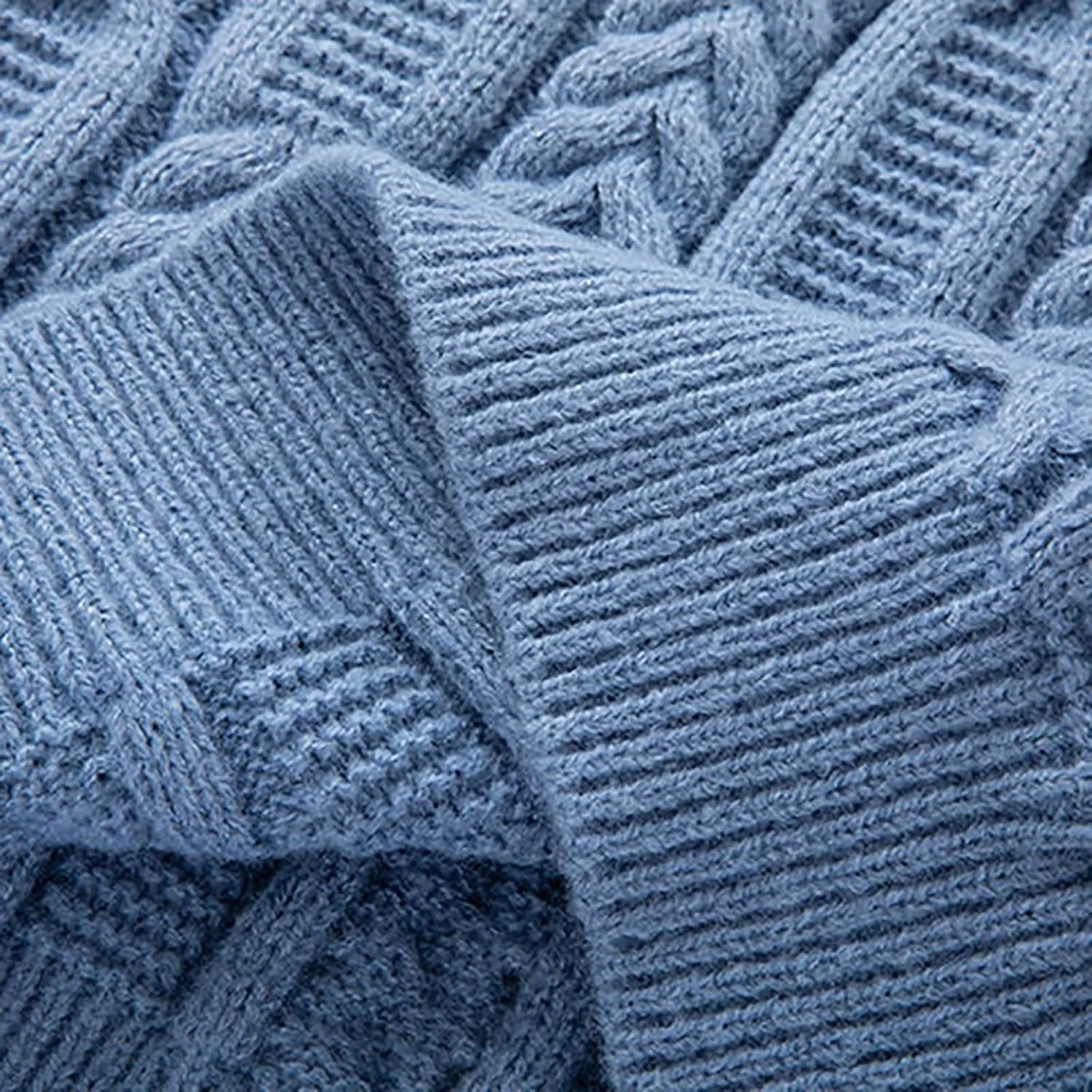 Cable Knit Sweaters for Men Turtleneck Long Sleeve Pullover Sweater Slim Fit Knitted Sweatshirts Winter Warm Coat Top