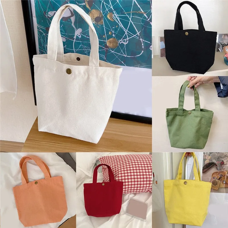 Candy Color Canvas Lunch Bag