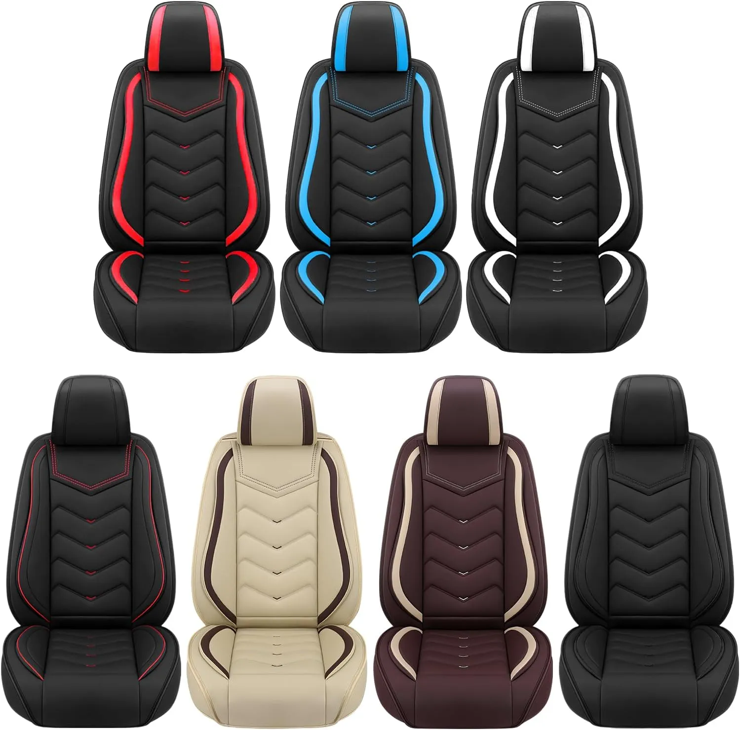 Car Seat Covers Fit for Acura Integra 2000-2025, Stylish Sport Seat Covers, Waterproof Wear-Resistant Premium Nappa Leather Car Seat Cover.(2 Pcs Front/Coffee Color)