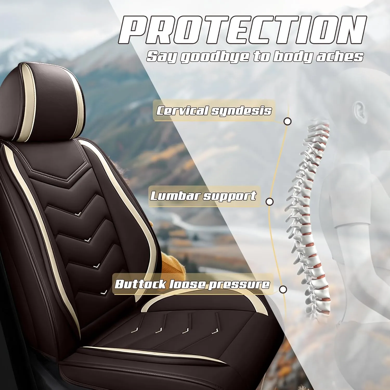 Car Seat Covers Fit for Acura Integra 2000-2025, Stylish Sport Seat Covers, Waterproof Wear-Resistant Premium Nappa Leather Car Seat Cover.(2 Pcs Front/Coffee Color)