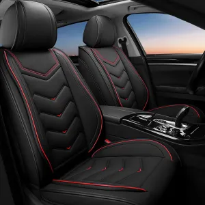 Car Seat Covers Fit for Volkswagen 2000-2025, Stylish Sport Seat Covers, Waterproof Wear-Resistant Premium Nappa Leather Car Seat Covers.(2 Pcs Front/Black)