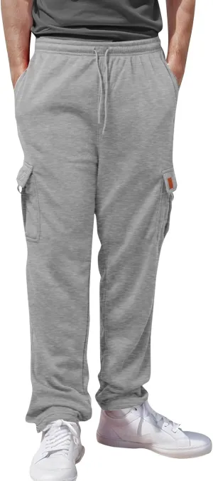 Cargo Sweatpants for Men Sports Casual Stretch Elastic Waist Drawstring Trousers Loose Fit Joggers with Pockets