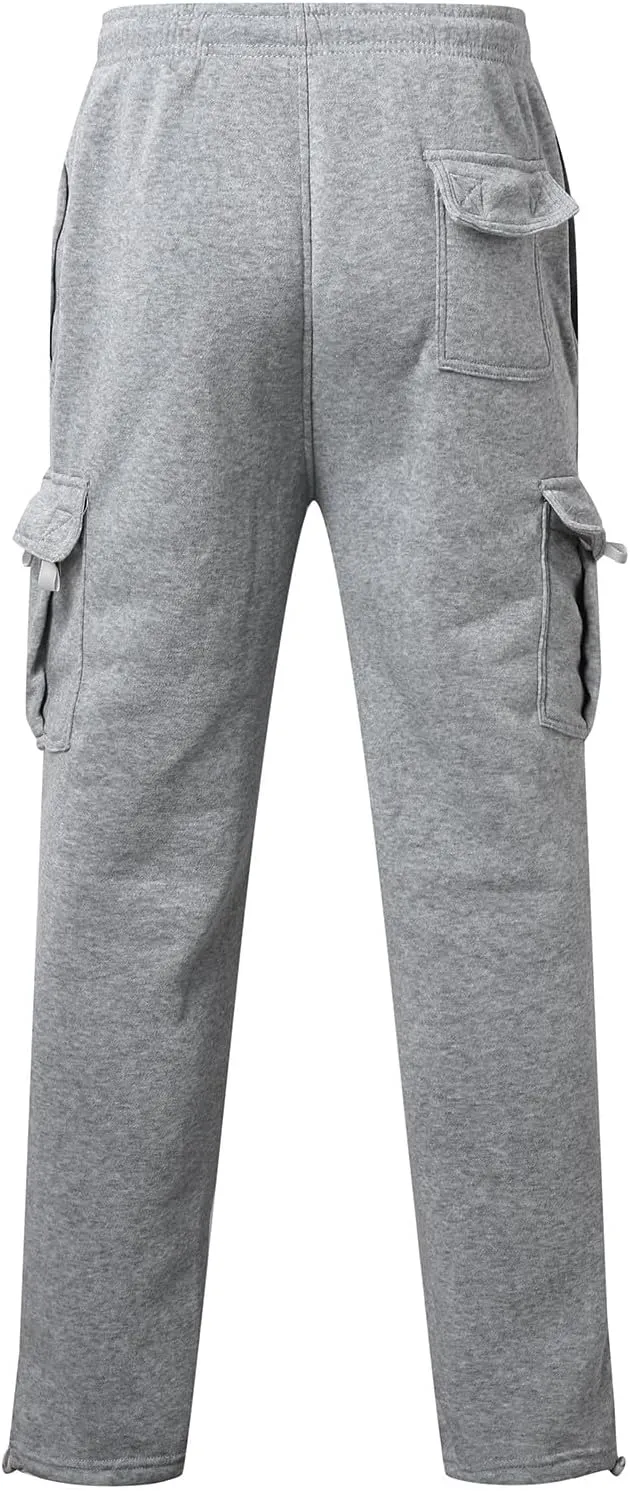 Cargo Sweatpants for Men Sports Casual Stretch Elastic Waist Drawstring Trousers Loose Fit Joggers with Pockets