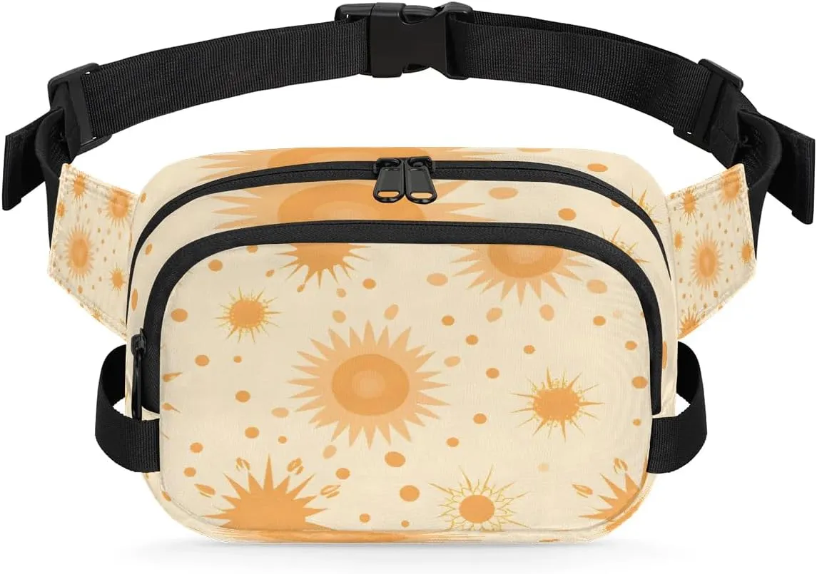 Cartoon Sun Crossbody Bags for Women Trendy Waterproof Fanny Pack with Adjustable Strap Fanny Pack for Travel Shopping Running and Daily Use