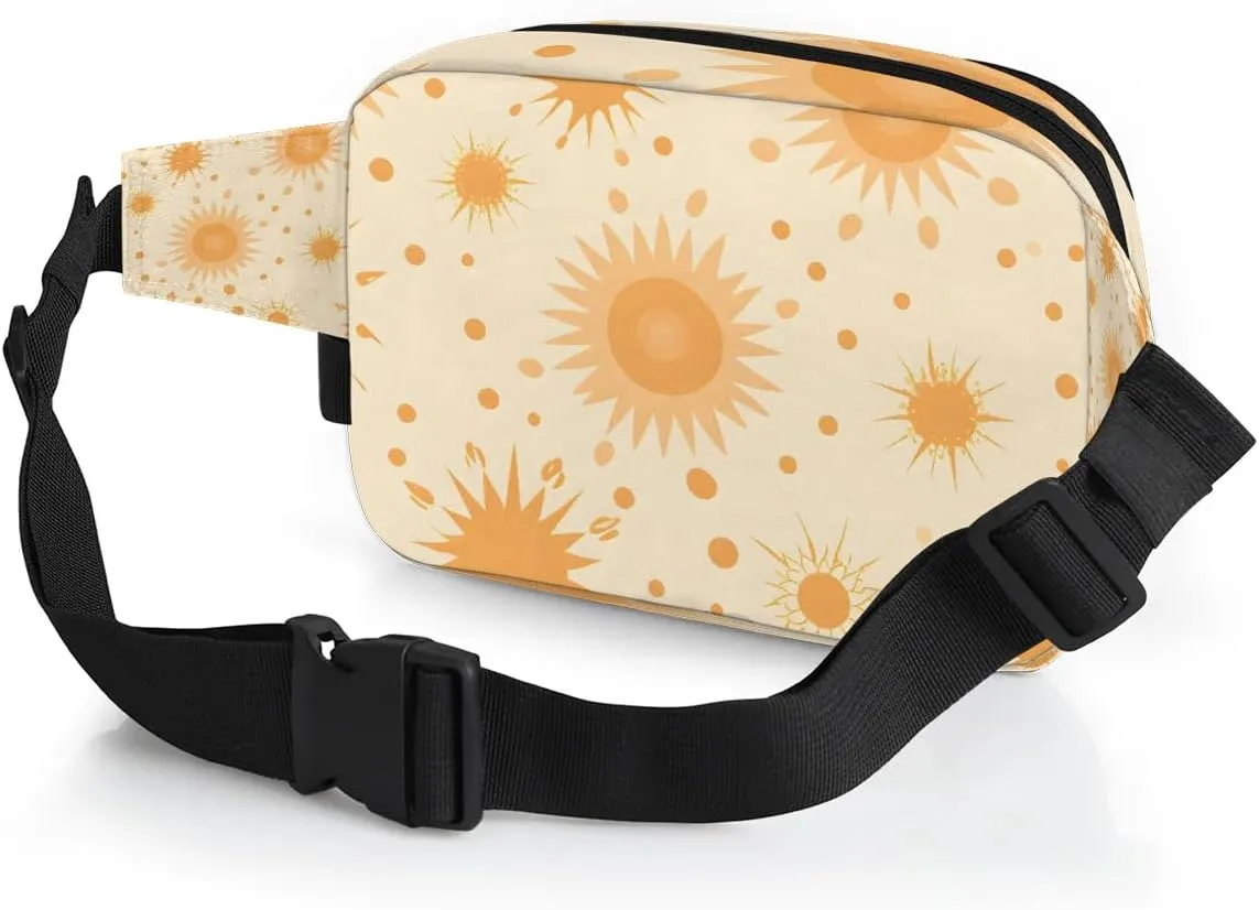 Cartoon Sun Crossbody Bags for Women Trendy Waterproof Fanny Pack with Adjustable Strap Fanny Pack for Travel Shopping Running and Daily Use