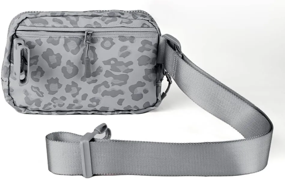 C.C Leopard Pattern Belt Bag - Women's Fanny Pack & Crossbody Bag with Adjustable Strap (BGS-4255) - Leopard Pattern - Grey