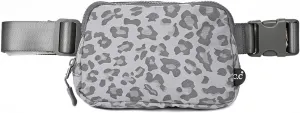 C.C Leopard Pattern Belt Bag - Women's Fanny Pack & Crossbody Bag with Adjustable Strap (BGS-4255) - Leopard Pattern - Grey