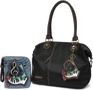 CHALA Handbags LaserCut Totes Shoulder Purse with Matching Wallet Gift Set