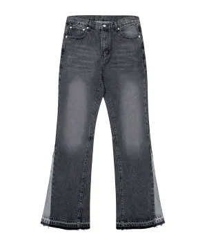 CHARCOAL SPLIT FLARE DENIM