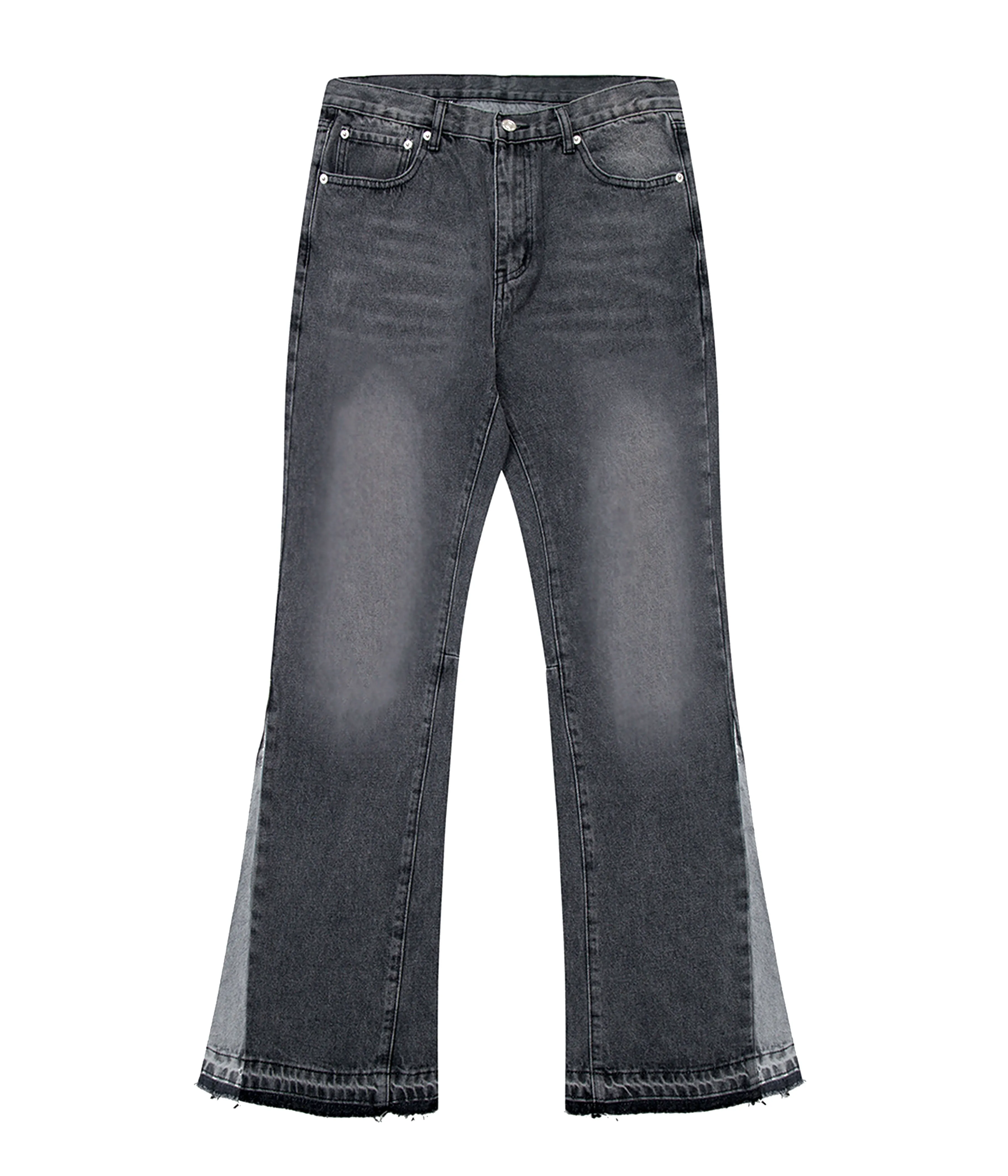 CHARCOAL SPLIT FLARE DENIM
