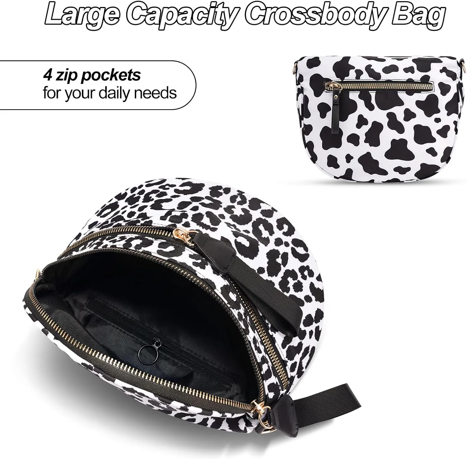 Checkered Crossbody Bag,Nylon Bum Bags for Women Crossbody,Spacious Sling Bag Purse Fanny Packs with Shoulder Strap