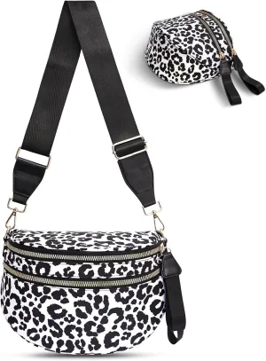 Checkered Crossbody Bag,Nylon Bum Bags for Women Crossbody,Spacious Sling Bag Purse Fanny Packs with Shoulder Strap