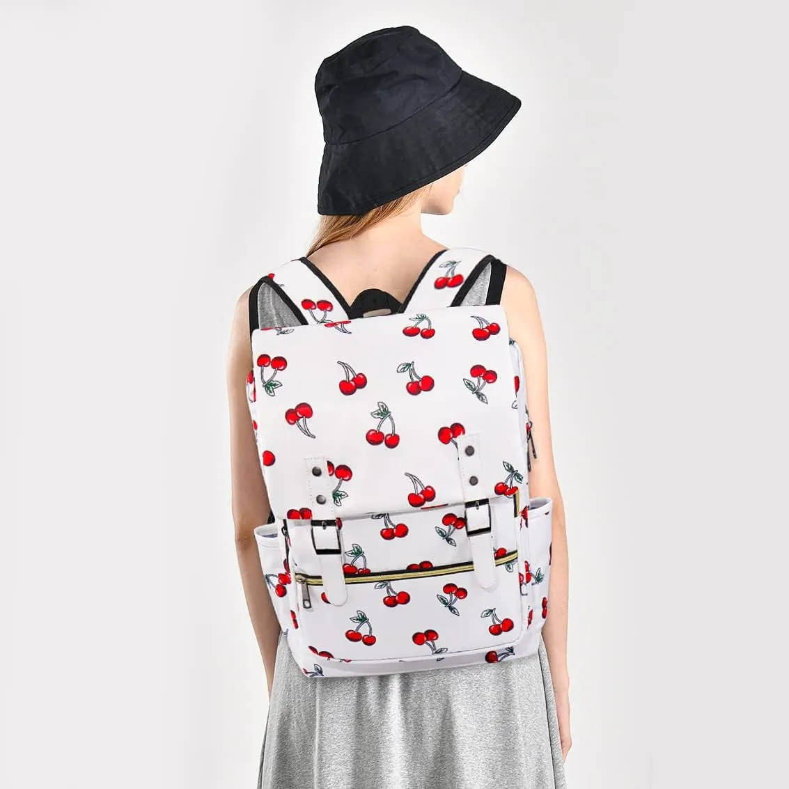 Cherry Laptop Backpack for Girls Women,College School Bookbags for Teen