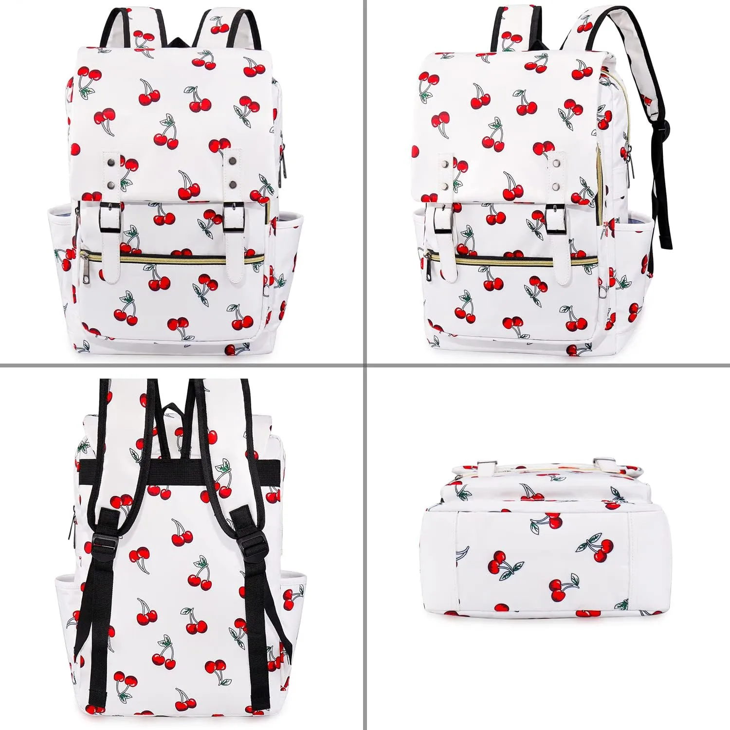 Cherry Laptop Backpack for Girls Women,College School Bookbags for Teen