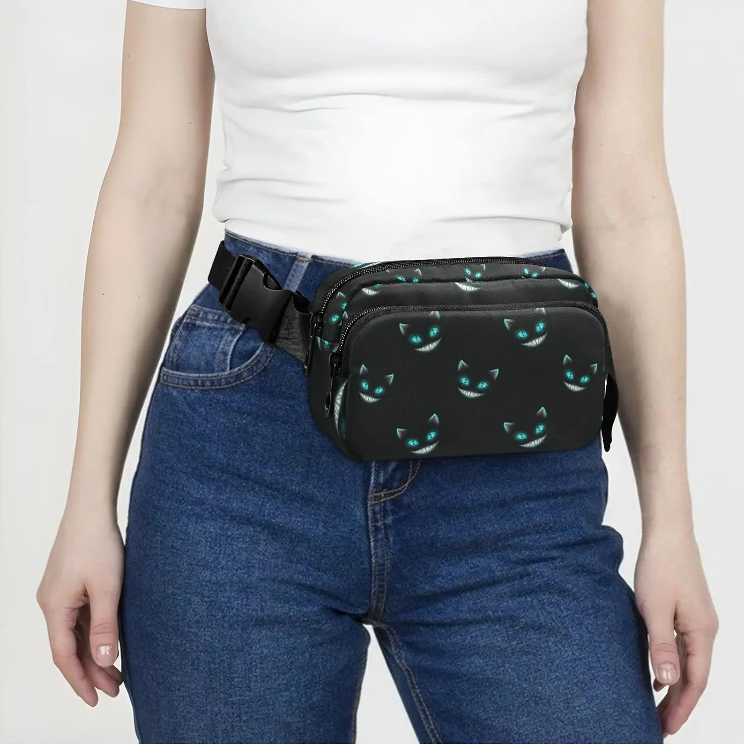 Cheshire Cat Texture Fanny Packs for Women & Men Waterproof Waist Pack Fashion Casual Crossbody Bags Hip Bum Bag with Adjustable Strap Hands Free for Outdoors, Hiking, Running, Travel