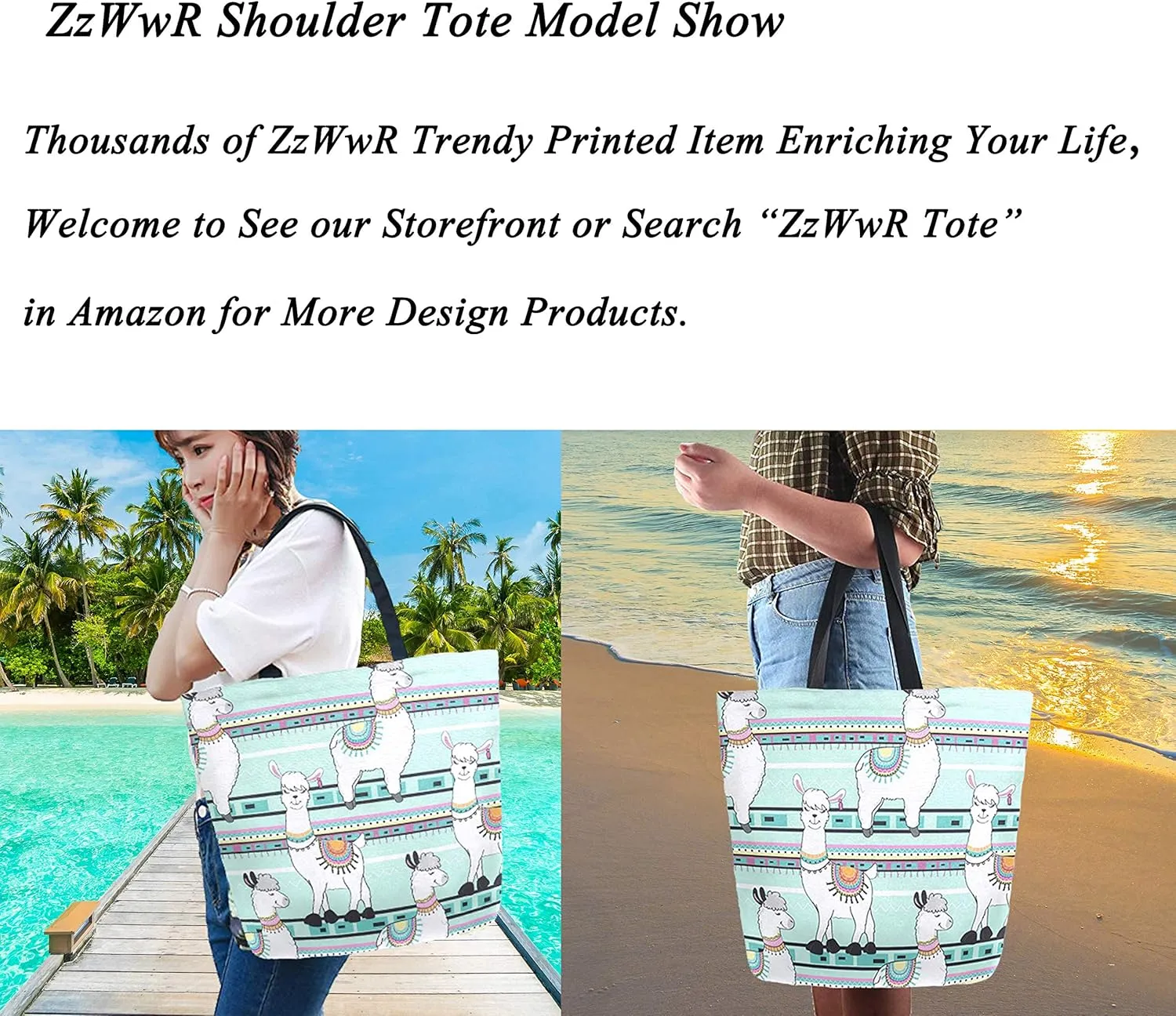 Chic Christmas Funny Santa Claus Hat Hohoho Pattern Extra Large Canvas Market Beach Travel Reusable Grocery Shopping Tote Bag Portable Storage HandBag