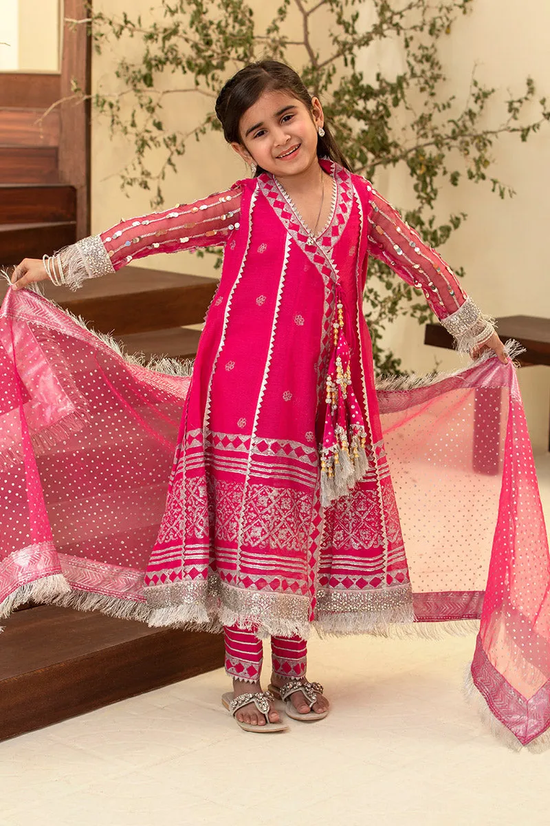 CHIC OPHICIAL | EID EDIT | Lux Fuscia Kalidar angrakha kids