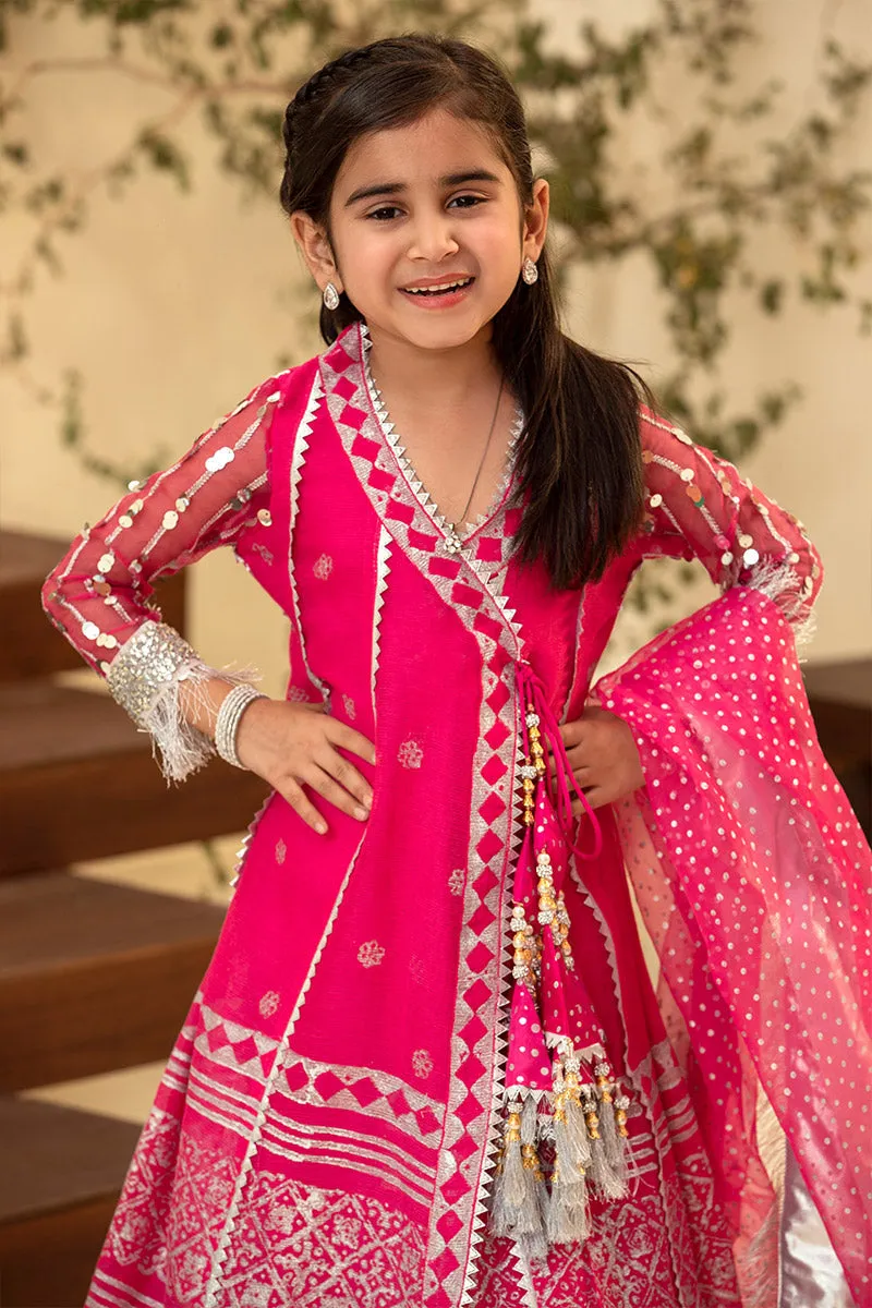 CHIC OPHICIAL | EID EDIT | Lux Fuscia Kalidar angrakha kids