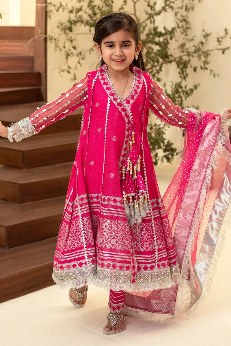 CHIC OPHICIAL | EID EDIT | Lux Fuscia Kalidar angrakha kids