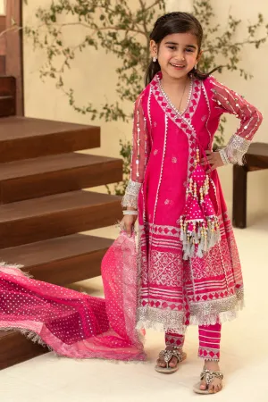 CHIC OPHICIAL | EID EDIT | Lux Fuscia Kalidar angrakha kids