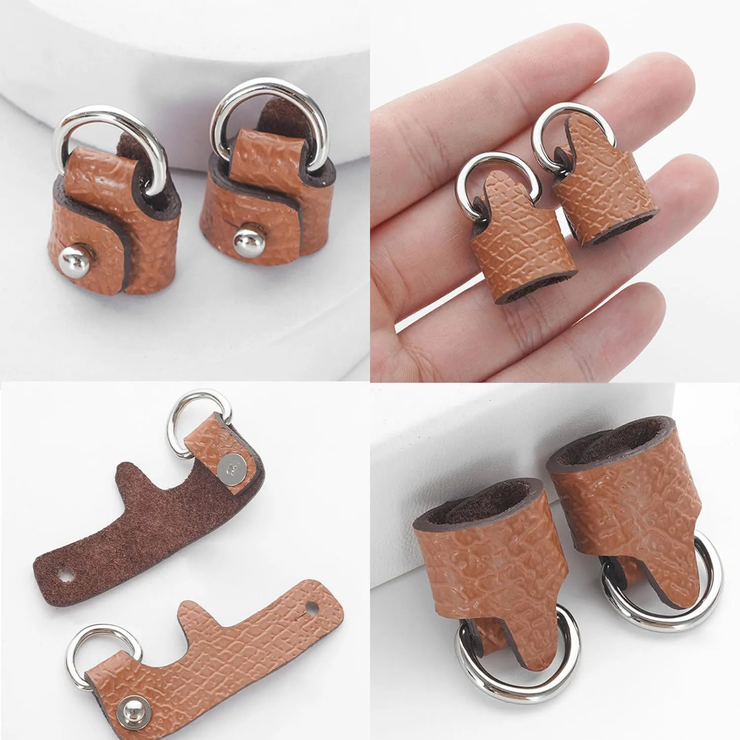 Chispee Leather Shoulder Strap Set Bag Transformation Purse Strap Extender Leather Purse Straps Replacement for Crossbody Bag (Brown Silver