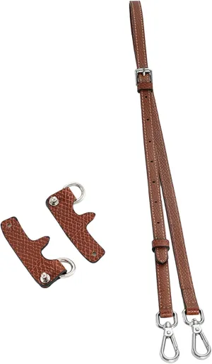 Chispee Leather Shoulder Strap Set Bag Transformation Purse Strap Extender Leather Purse Straps Replacement for Crossbody Bag (Brown Silver