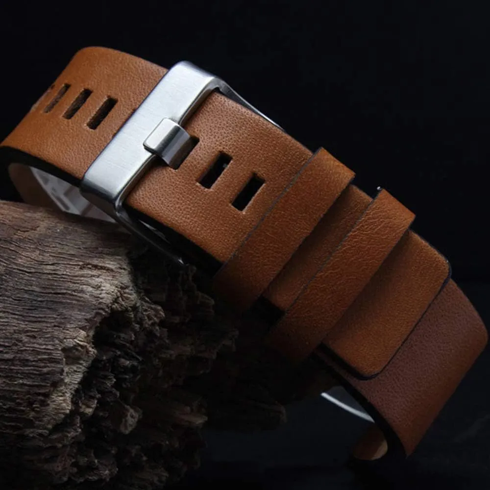 Choco&Man US Diesel Calfskin Leather Watch Band strap with Tool 22mm 24mm 26mm 28mm 30mm Replacement for Men's Diesel Watches…