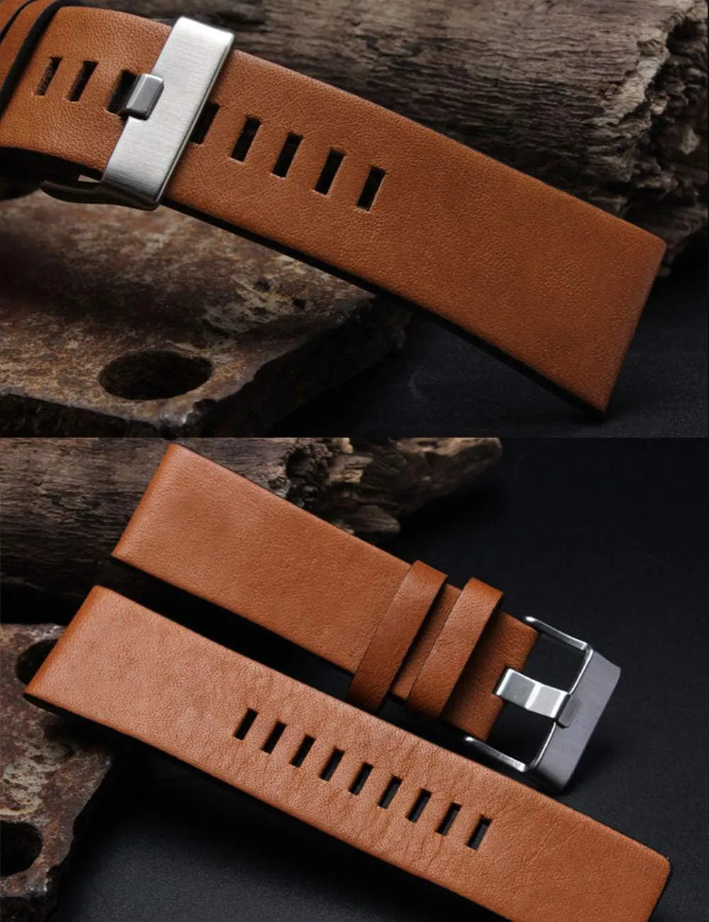 Choco&Man US Diesel Calfskin Leather Watch Band strap with Tool 22mm 24mm 26mm 28mm 30mm Replacement for Men's Diesel Watches…